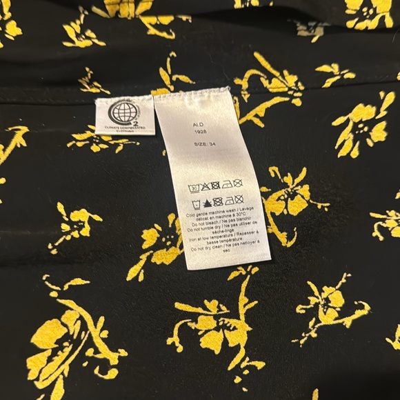 GANNI Floral Black (and yellow) Wrap Dress, Size 34 - Picture 6 of 6